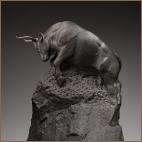 Auroch Echoes ~ (aurochs bull) Wyoming Black Granite   33”h  x  28”w  x  22"d 