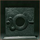  Black Orbis ~  (rattlesnake) Black Slate ~ 21”h  x  23”w  x  5”d  Private Collection
